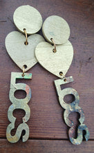 Load image into Gallery viewer, Clip On handpainted Afrocentric wooden statement Love Locs Design Earrings
