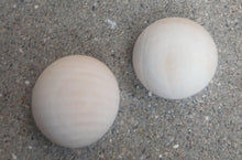 Load image into Gallery viewer, Giant Handmade handpainted  Wooden Ball Clip On Earrings natural unpainted wood
