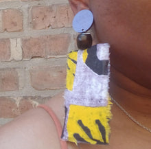 Load image into Gallery viewer, Afrocentric Ankara Fabric handmade Clip on Earrings
