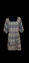 Load image into Gallery viewer, Boho Tribal print Smocked Puff Sleeve Mini Dress 1 2xl
