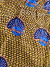 Load image into Gallery viewer, Yellow &amp; Blue Shell Print Ankara Kaba Dress 1xl
