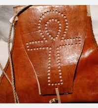 Load image into Gallery viewer, Mens Vintage Handmade African Adinkra symbol Leather  Pouch
