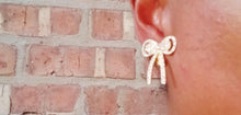 Load image into Gallery viewer, Rhinestone Bow Stud Cluster Clip On Earrings
