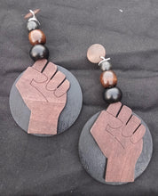 Load image into Gallery viewer, Handmade Afrocentric power fist Clip On Earrings
