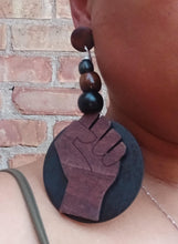 Load image into Gallery viewer, Handmade Afrocentric power fist Clip On Earrings
