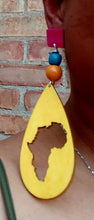 Load image into Gallery viewer, Handmade wooden Africa Clip On Earrings
