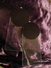 Load image into Gallery viewer, Handmade Avant garde clear Acrylic Clip On earrings 4 inch
