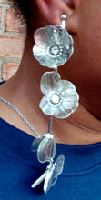Load image into Gallery viewer, Handmade Abstract Metal Flower Clip on Earrings
