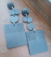 Load image into Gallery viewer, Natural Wood minimalist Clip On Dangle Earrings
