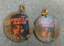 Load image into Gallery viewer, Handmade Angela Davis Activist Black Leader Wooden Earrings pierced ears
