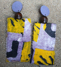 Load image into Gallery viewer, Afrocentric Ankara Fabric handmade Clip on Earrings

