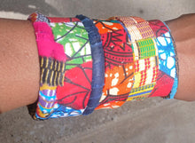 Load image into Gallery viewer, Vintage Chunky Mixed media Ankara Bangle Set of 8
