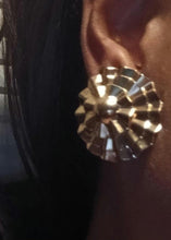 Load image into Gallery viewer, Extra large Hammered metal Gold Ball Stud Clip On Earrings

