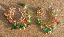 Load image into Gallery viewer, Handmade chunky beach Boho charm Hoop Earrings mermaid themed pierced ears
