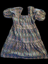 Load image into Gallery viewer, Boho Tribal print Smocked Puff Sleeve Mini Dress 1 2xl

