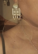 Load image into Gallery viewer, Giant handmade Abstract Pop clear Acrylic Statement Earrings pierced ears
