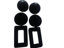 Load image into Gallery viewer, Giant handmade Abstract Pop art Acrylic Statement Earrings pierced ears
