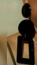 Load image into Gallery viewer, Giant handmade Abstract Pop art Acrylic Statement Earrings pierced ears
