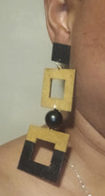 Load image into Gallery viewer, Handmade Wooden handpainted Boho Design Earrings Clip on earrings
