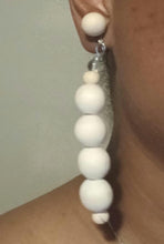 Load image into Gallery viewer, Handmade Natural unfinished  Wooden Ball Clip On Earrings natural unpainted wood
