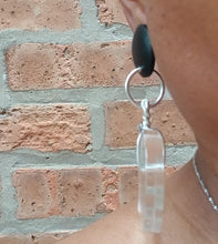 Load image into Gallery viewer, Handmade avant garde  clear acrylic Disc Earrings Clip on
