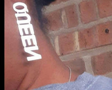 Load image into Gallery viewer, Silver Metal Queen Nameplate Earrings pierced
