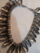 Load image into Gallery viewer, Vintage gunmetal brutalist collar necklace vintage
