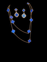 Load image into Gallery viewer, Lucky Quatrefoil clover earrings (pierced ears) and necklace set
