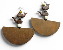 Load image into Gallery viewer, Handmade Extra Large whale life sea Animals Wooden Earrings
