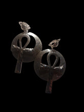 Load image into Gallery viewer, Handmade Clip On Rhinestone Ankh Hoop Earrings silver
