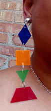 Load image into Gallery viewer, Neon Acrylic Pop Art Clip On Earrings
