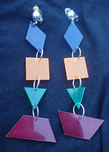 Load image into Gallery viewer, Neon Acrylic Pop Art Clip On Earrings
