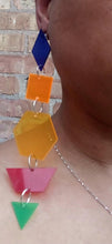 Load image into Gallery viewer, Geometric Pop Art Neon acrylic Earrings (pierced ears)
