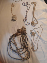 Load image into Gallery viewer, Vintage Boho Chunky Gold Layered Necklace Set with Wood, Quartz, Mixed Beads
