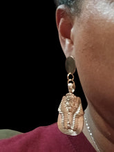 Load image into Gallery viewer, Handmade gold metal  King Tut Earrings Handmade
