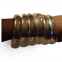 Load image into Gallery viewer, Chunky Vintage Clear Acrylic Bangle Set (6 Bracelets), 3 Inch Opening
