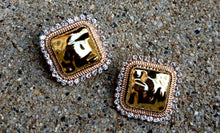 Load image into Gallery viewer, Acrylic and Crystal Stud Clip On Earrings
