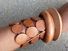 Load image into Gallery viewer, Abstract wooden cuff set of 3
