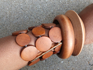 Abstract wooden cuff set of 3