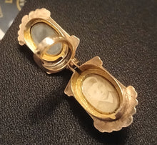 Load image into Gallery viewer, Victorian 10K Solid Rose Gold Decorated With Black Onyx and Carnelian Agate Pocket Watch Fob, Locket, Pendant. total weight 12 Grams
