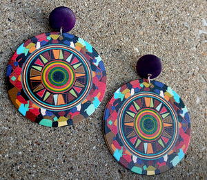 Abstract boho design Clip on earrings