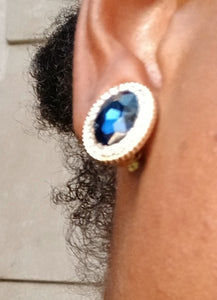 Crystal Stud Clip On Earrings