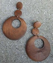 Load image into Gallery viewer, Handmade Wooden Clip on Hoops
