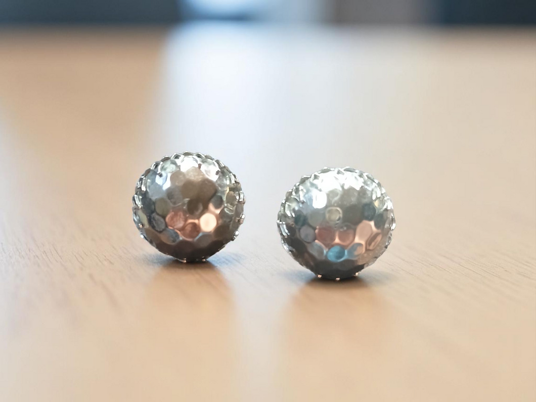 Vintage Modernist Dome Clip On ball Earrings 1960s