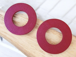 Minimalist Geometric wood clip on earrings