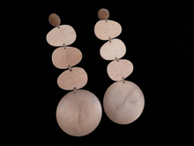 Load image into Gallery viewer, Large Handmade Geometric wood earrings
