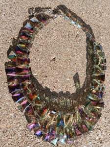 Rare Nakamol Swarovski glass Bib necklace. handmade one of a kind Very hard to find