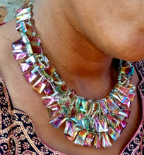 Load image into Gallery viewer, Rare Nakamol Swarovski glass Bib necklace. handmade one of a kind Very hard to find

