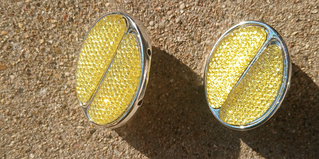 Chunky vintage acrylic lemon clip  on studs