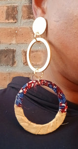 Handmade ankara kente clip on hoops